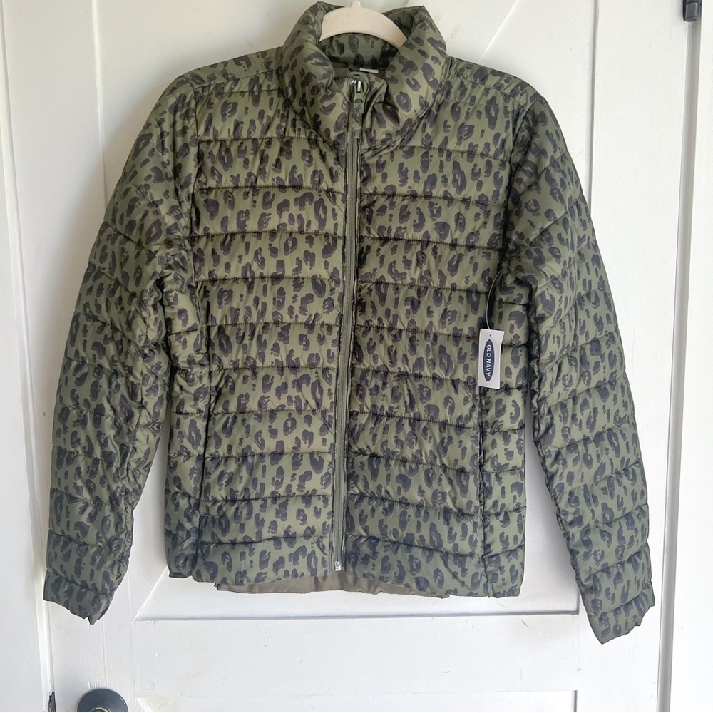 NWT Old Navy Leopard Puffer Jacket